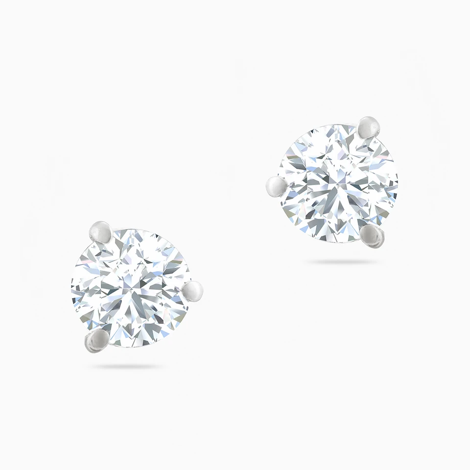 Round Cubic Zirconia Stud Earrings in 18K Gold Round Cubic Zirconia Stud Earrings in 18K Gold