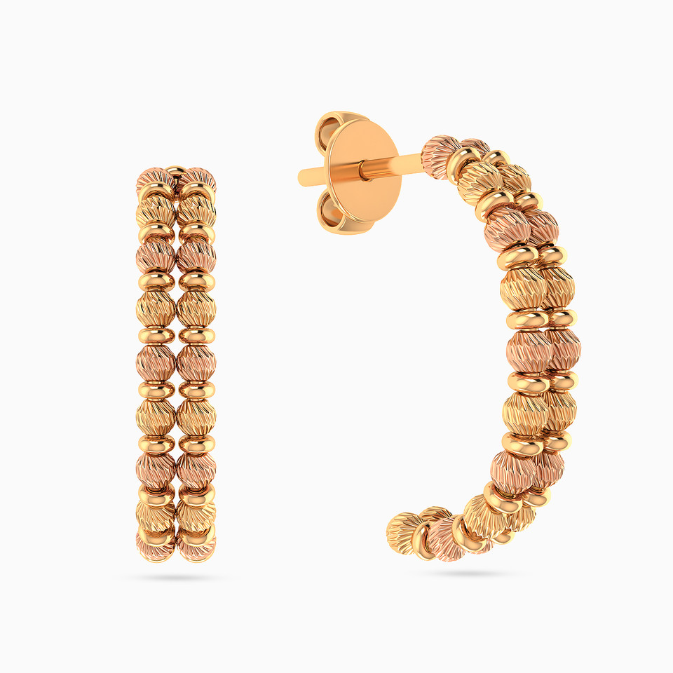 Beaded Hoop Earrings in 21K Gold Beaded Hoop Earrings in 21K Gold