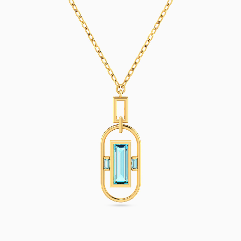 Oval Colored Stones Necklace in 18K Gold Oval Colored Stones Necklace in 18K Gold