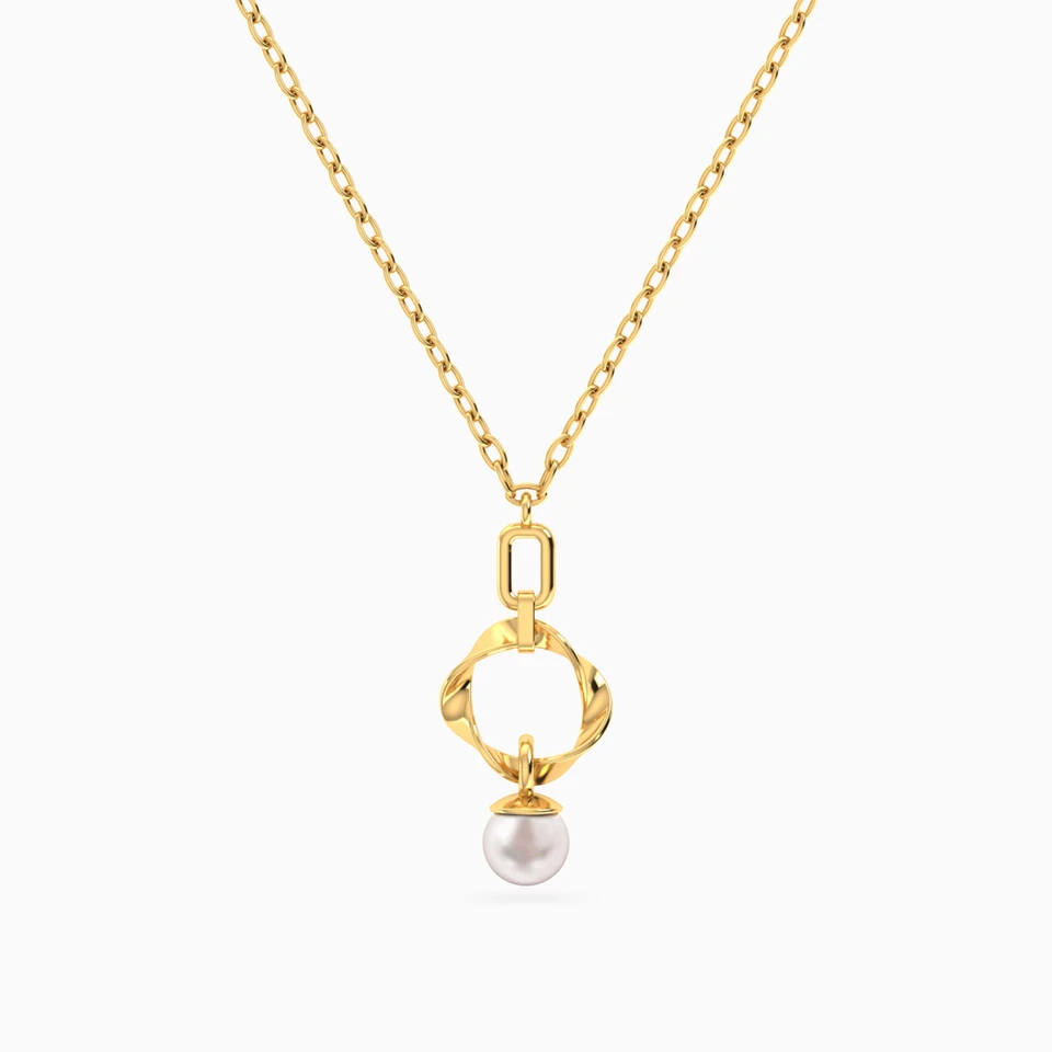 Circle Pearl Necklace in 18K Gold Circle Pearl Necklace in 18K Gold