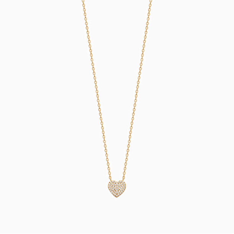 Heart Clear Stone Gold Plated Necklace Heart Clear Stone Gold Plated Necklace