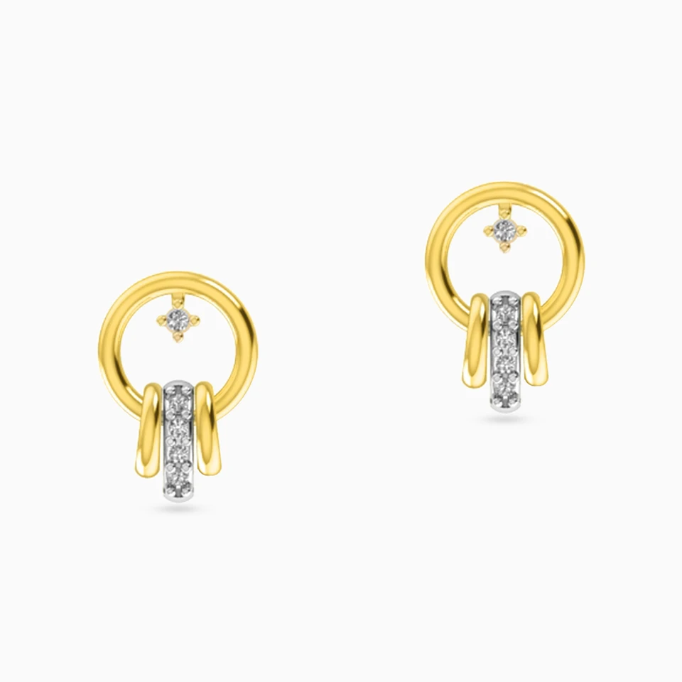 Circle Diamond Drop Earrings in 18K Gold Circle Diamond Drop Earrings in 18K Gold