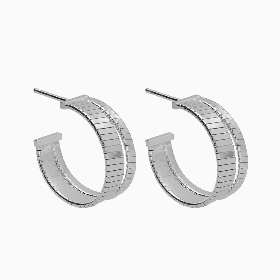 Textured Sterling Silver Hoop Earrings Textured Sterling Silver Hoop Earrings