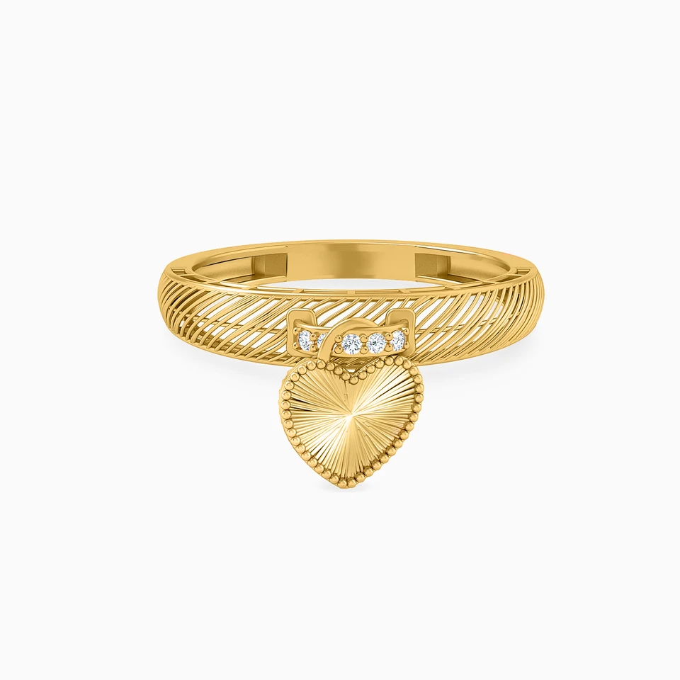 Heart Cubic Zirconia Ring in 21K Gold Heart Cubic Zirconia Ring in 21K Gold