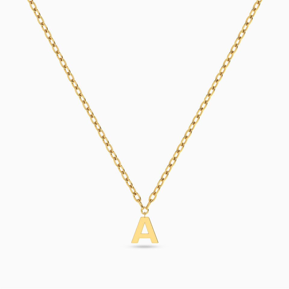 Kids Letter A Necklace in 18K Gold - 2 Kids Letter A Necklace in 18K Gold - 2