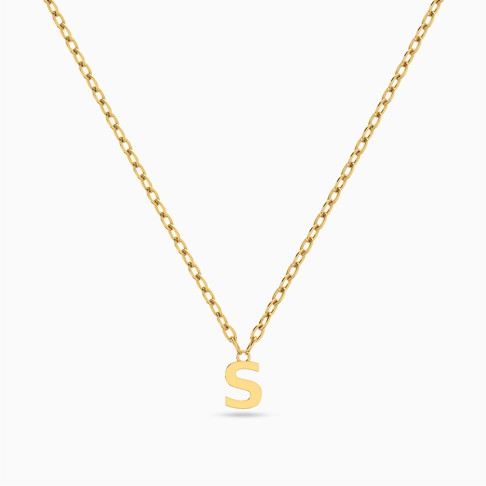 Kids Letter S Necklace in 18K Gold - 2 Kids Letter S Necklace in 18K Gold - 2