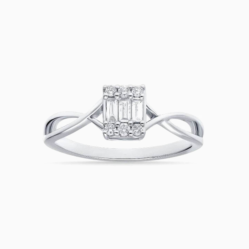 Square Diamond Ring in 18K Gold - 2 Square Diamond Ring in 18K Gold - 2