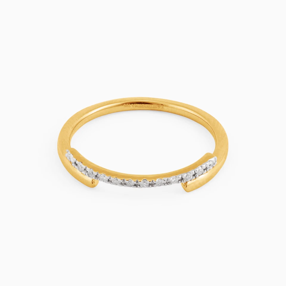 Slim Diamond Ring in 18K Gold - 2 Slim Diamond Ring in 18K Gold - 2