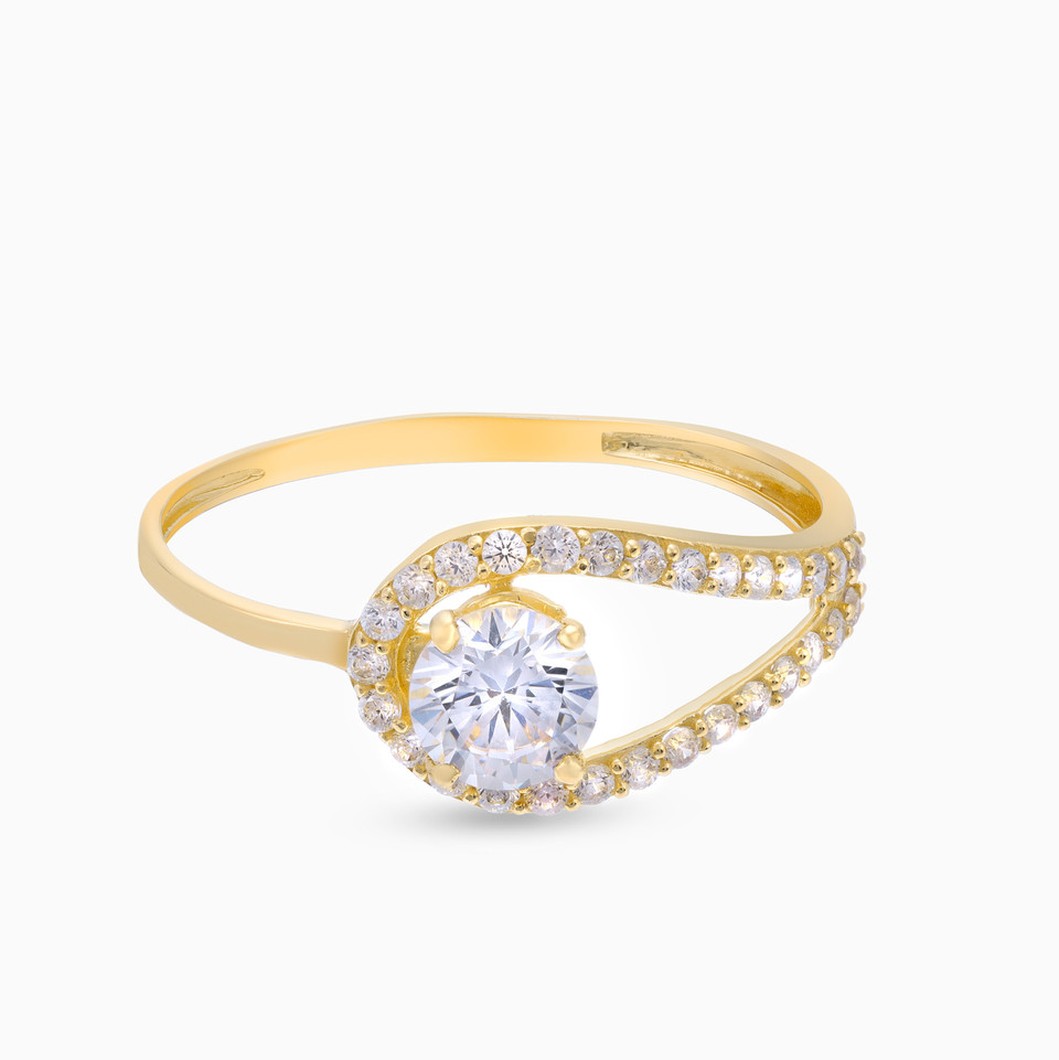 Circle Cubic Zirconia Ring in 21K Gold Circle Cubic Zirconia Ring in 21K Gold