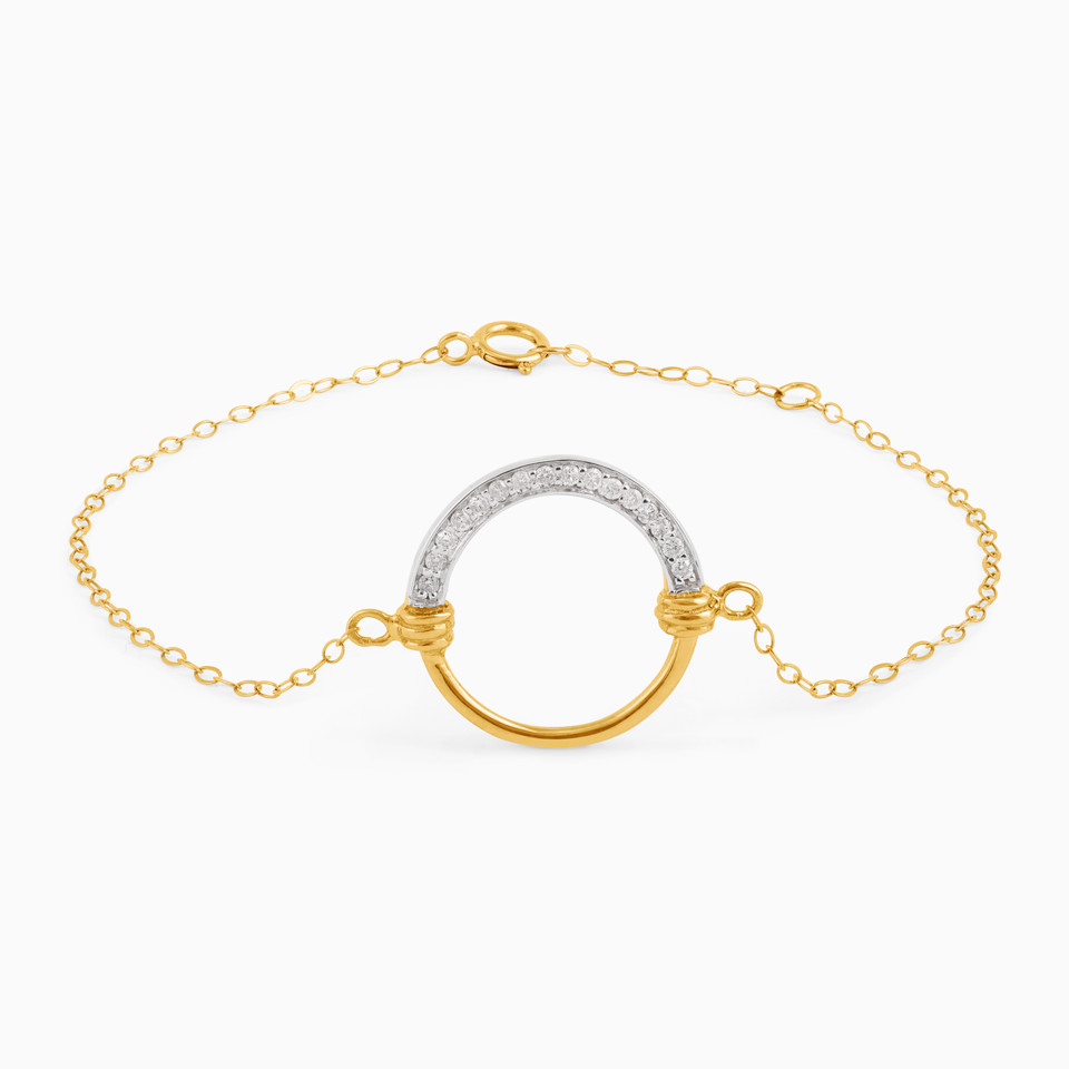 Circle Diamond Chain Bracelet in 18K Gold - 2 Circle Diamond Chain Bracelet in 18K Gold - 2