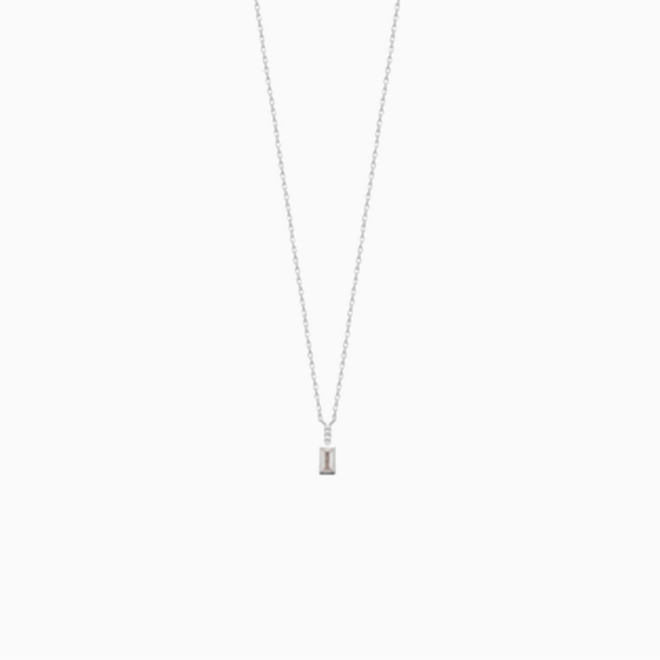 Baguette Cubic Zirconia Sterling Silver Necklace Baguette Cubic Zirconia Sterling Silver Necklace