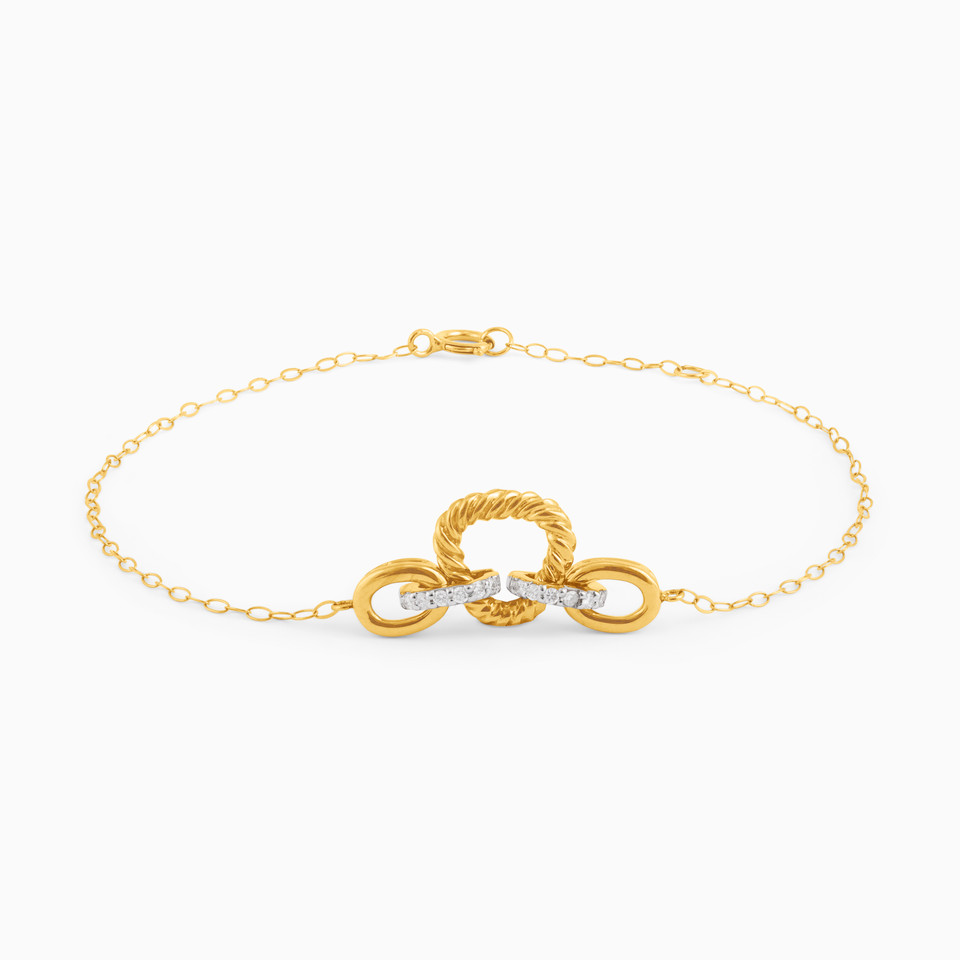 Link Diamond Chain Bracelet in 18K Gold - 2 Link Diamond Chain Bracelet in 18K Gold - 2