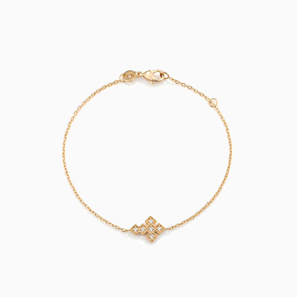 Square Cubic Zirconia Gold Plated Chain Bracelet Square Cubic Zirconia Gold Plated Chain Bracelet