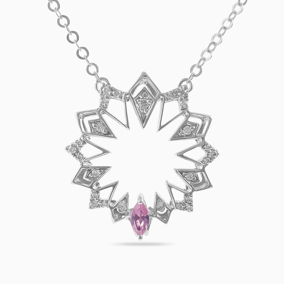 Flower Diamond & Purple Stone Necklace in 18K Gold Flower Diamond & Purple Stone Necklace in 18K Gold