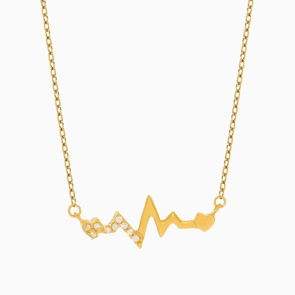 Heartbeat Cubic Zirconia Necklace in 18K Gold Heartbeat Cubic Zirconia Necklace in 18K Gold