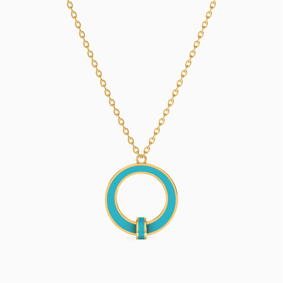 Circle Enamel Coated Necklace in 18K Gold Circle Enamel Coated Necklace in 18K Gold
