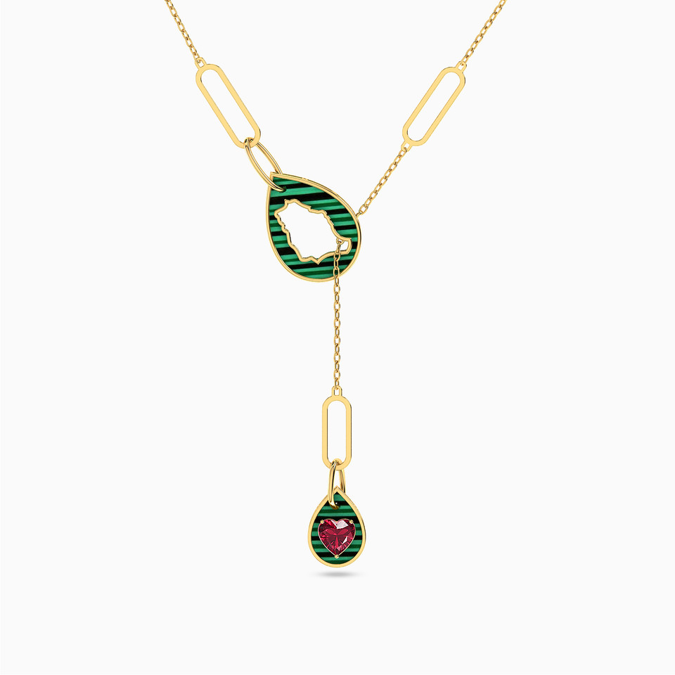 KSA Elements Colored Stones Necklace in 18K Gold KSA Elements Colored Stones Necklace in 18K Gold