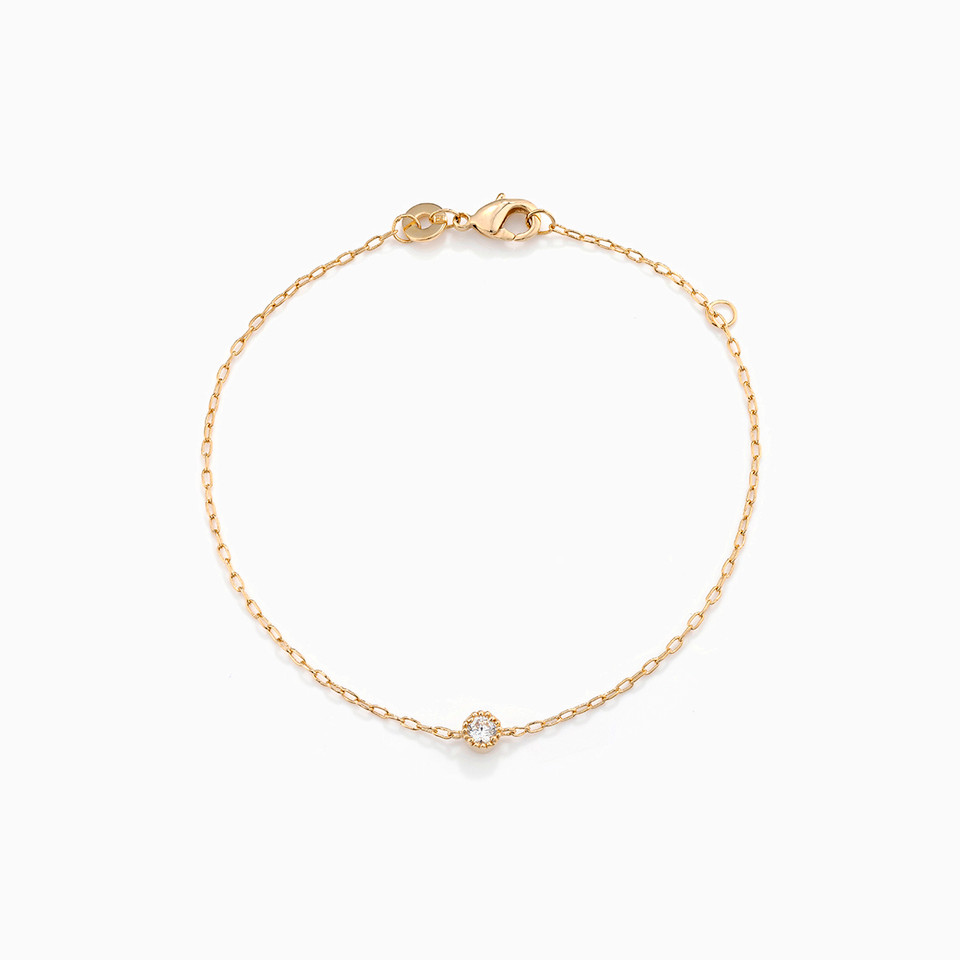 Circle Cubic Zirconia Gold Plated Chain Bracelet Circle Cubic Zirconia Gold Plated Chain Bracelet