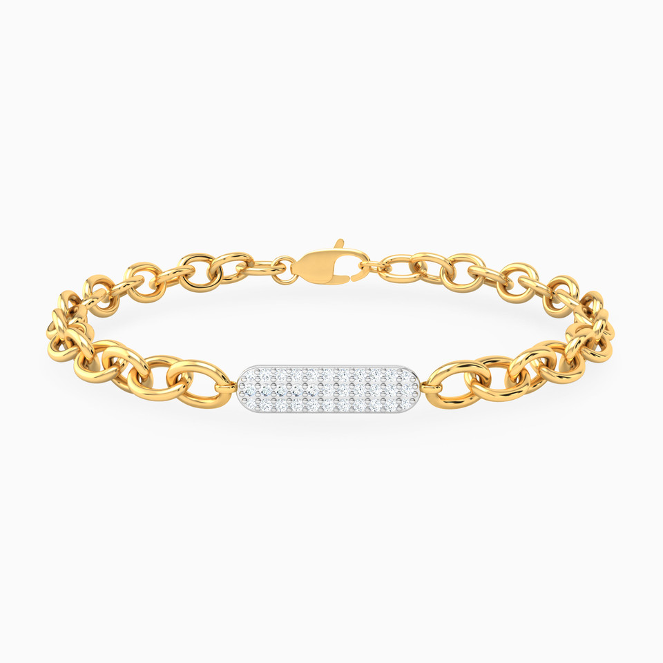 Links Diamonds Chain Bracelet in 18K Gold Links Diamonds Chain Bracelet in 18K Gold
