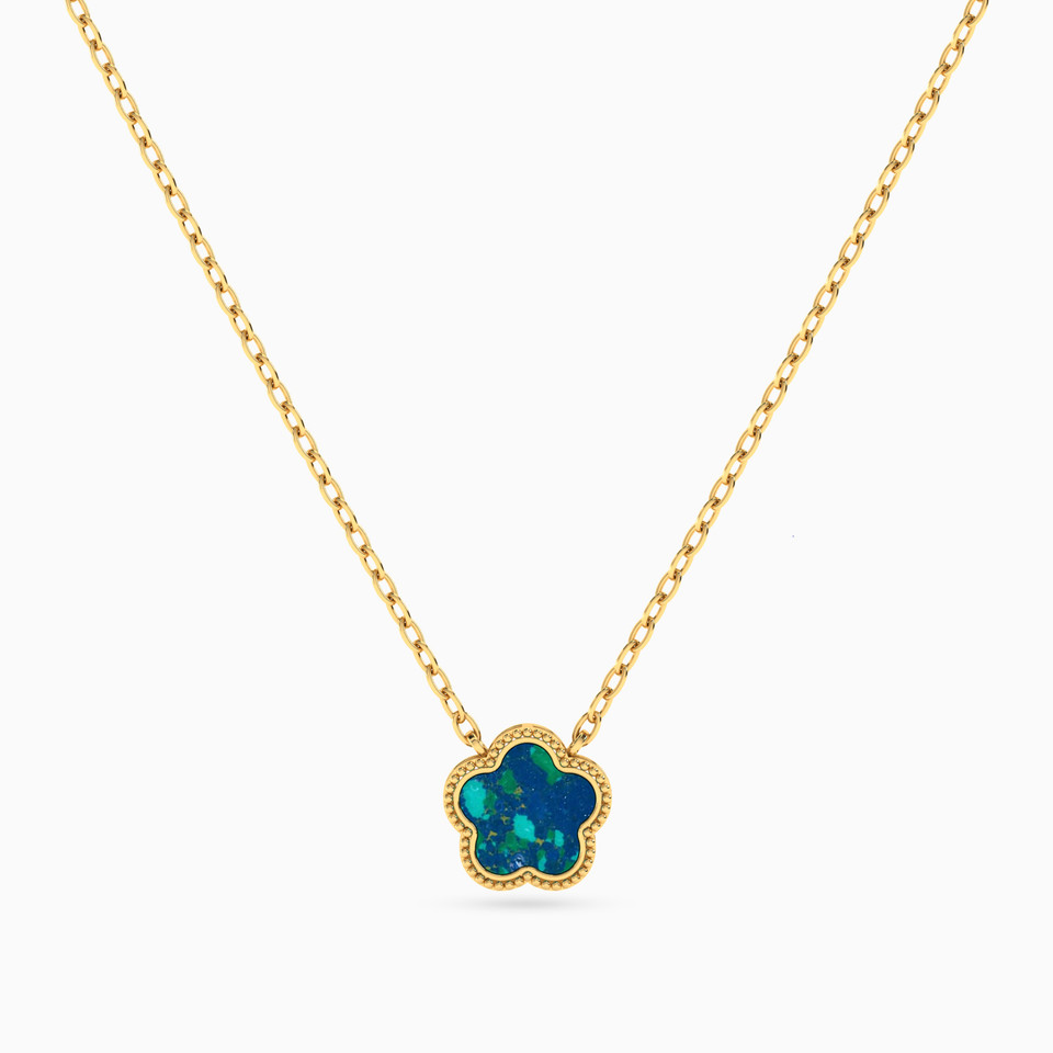 Kids Flower Blue Stone Necklace in 18K Gold Kids Flower Blue Stone Necklace in 18K Gold
