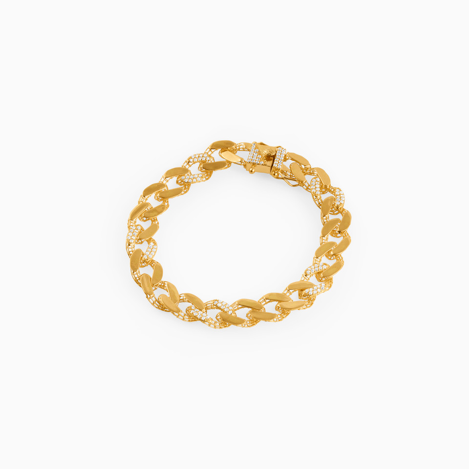 Links Cubic Zirconia Chain Bracelet in 21K Gold Links Cubic Zirconia Chain Bracelet in 21K Gold
