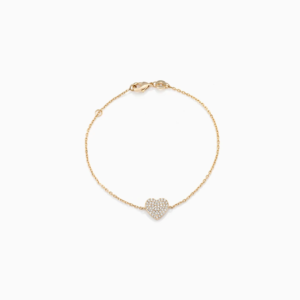 Heart Cubic Zirconia Gold Plated Chain Bracelet Heart Cubic Zirconia Gold Plated Chain Bracelet