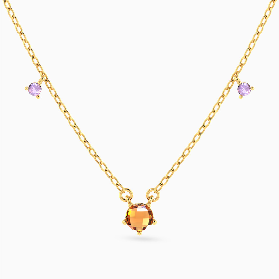 Round Colored Stones Necklace in 18K Gold Round Colored Stones Necklace in 18K Gold