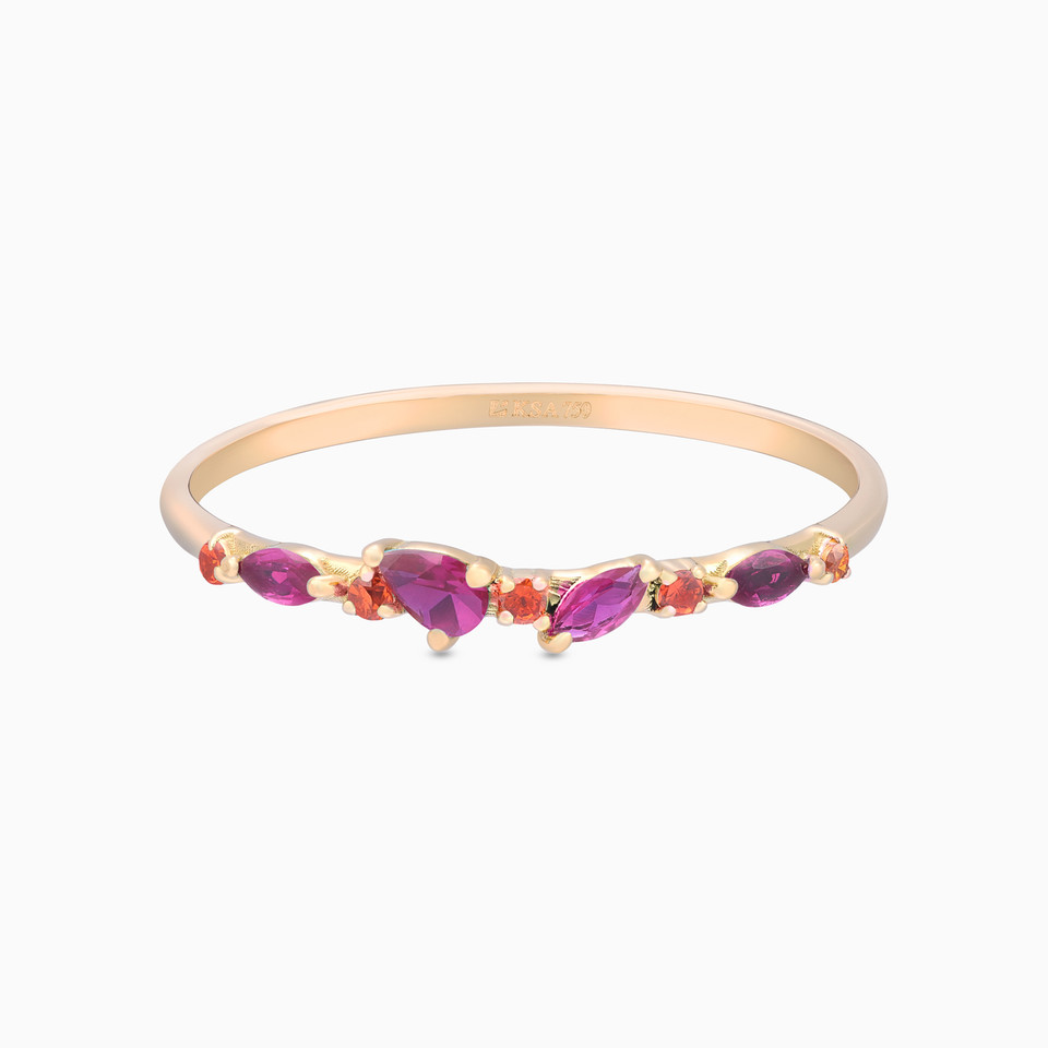 Multishaped Colored Stones Statement Ring in 18K Gold Multishaped Colored Stones Statement Ring in 18K Gold