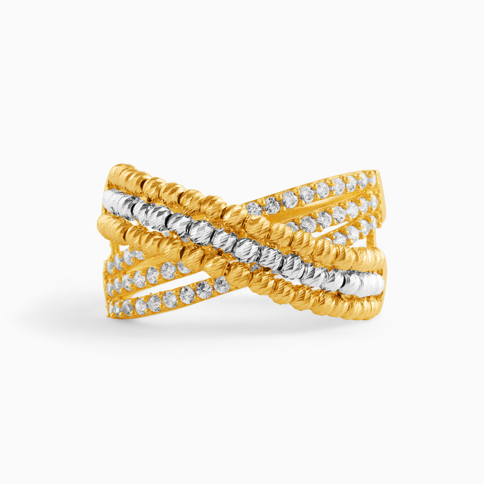 Twist Cubic Zirconia Ring in 21K Gold Twist Cubic Zirconia Ring in 21K Gold