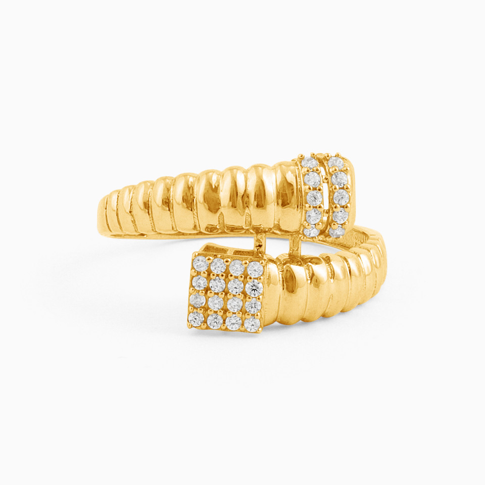 Square Cubic Zirconia Two headed Ring in 18K Gold Square Cubic Zirconia Two headed Ring in 18K Gold