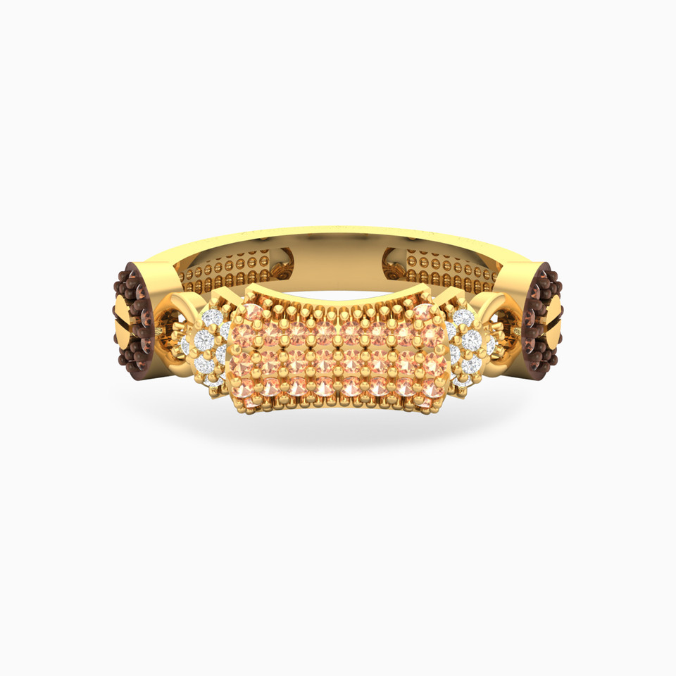 Geometric Colored Stones Ring in 18K Gold Geometric Colored Stones Ring in 18K Gold