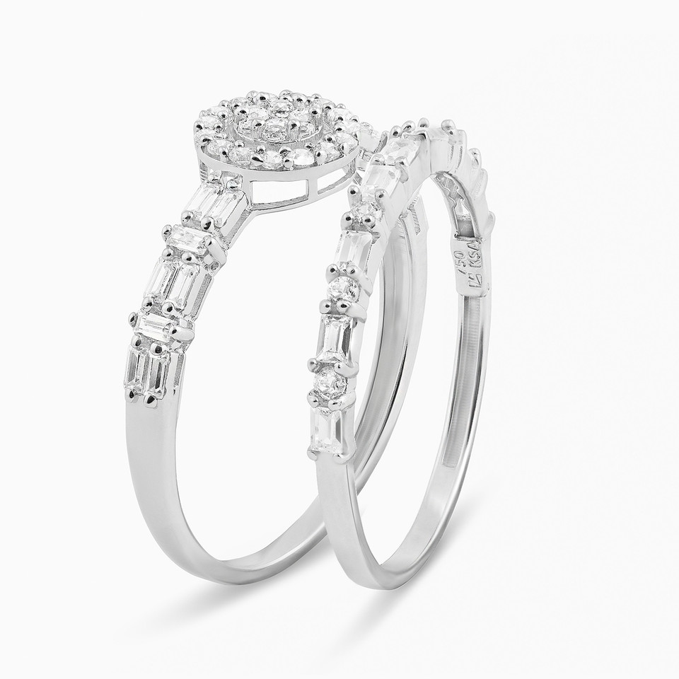 Circle Cubic Zirconia Twin Rings in 18K Gold Circle Cubic Zirconia Twin Rings in 18K Gold