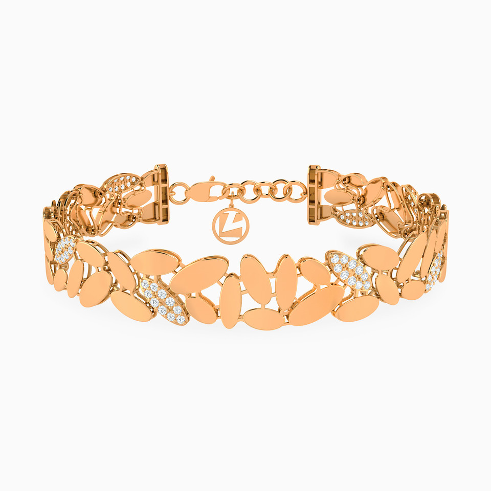 Oval Cubic Zirconia Chain Bracelet in 21K Gold Oval Cubic Zirconia Chain Bracelet in 21K Gold