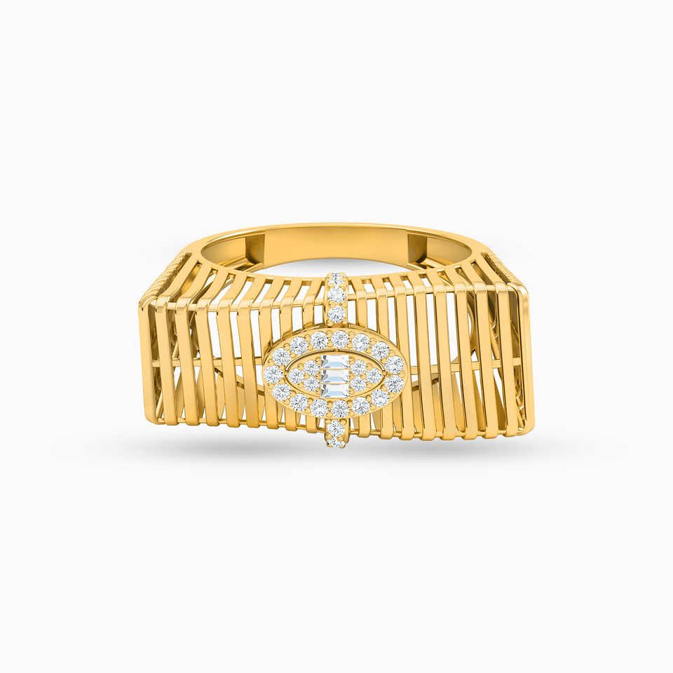 Abstract Cubic Zirconia Ring in 21K Gold Abstract Cubic Zirconia Ring in 21K Gold