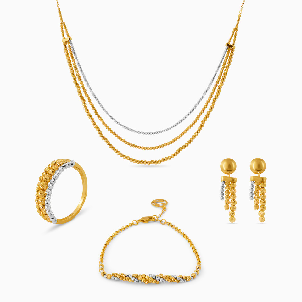 Beaded Full Set in 21K Gold (4 Pieces) Beaded Full Set in 21K Gold (4 Pieces)