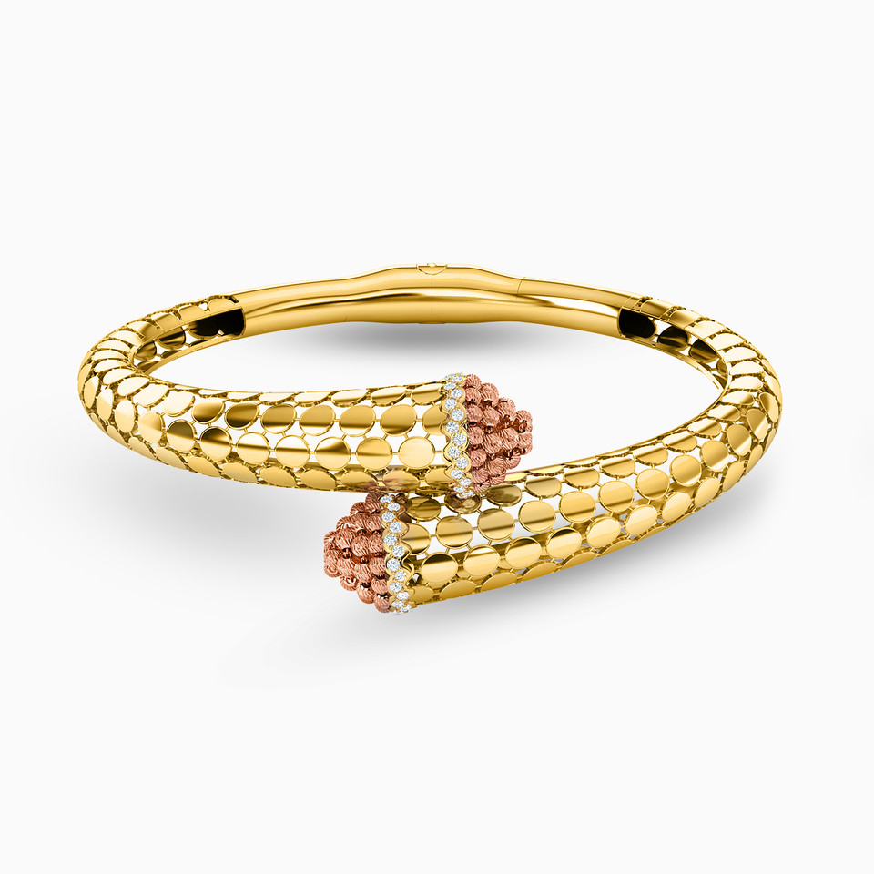 Beaded Cubic Zirconia Half Set in 21K Gold (2 Pieces) - 2 Beaded Cubic Zirconia Half Set in 21K Gold (2 Pieces) - 2