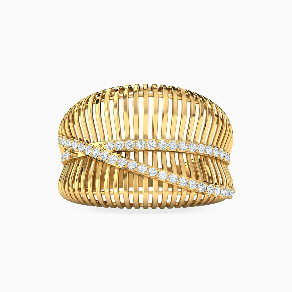 Abstract Cubic Zirconia Ring in 21K Gold Abstract Cubic Zirconia Ring in 21K Gold