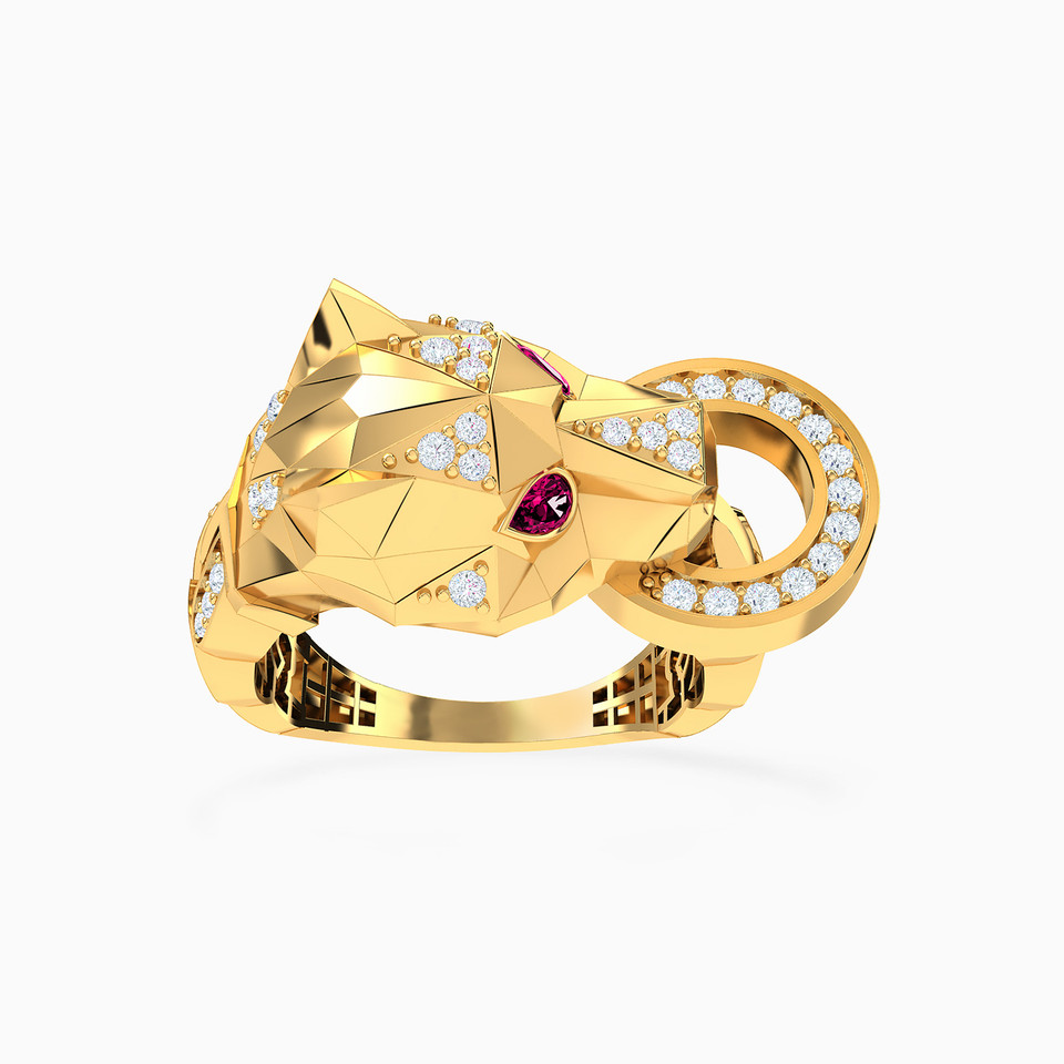 Panther Rose Stone Ring in 21K Gold Panther Rose Stone Ring in 21K Gold