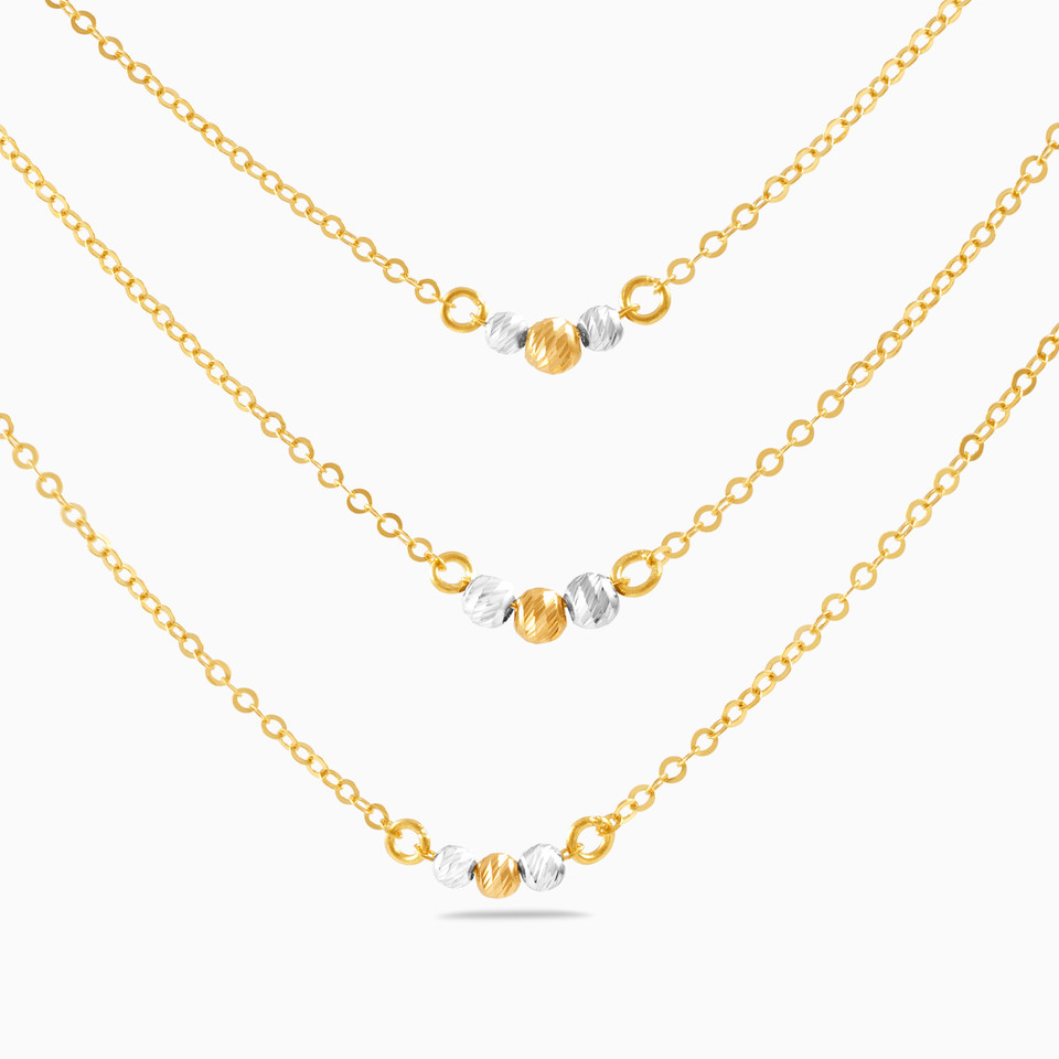 Beaded Layered Necklace in 18K Gold Beaded Layered Necklace in 18K Gold