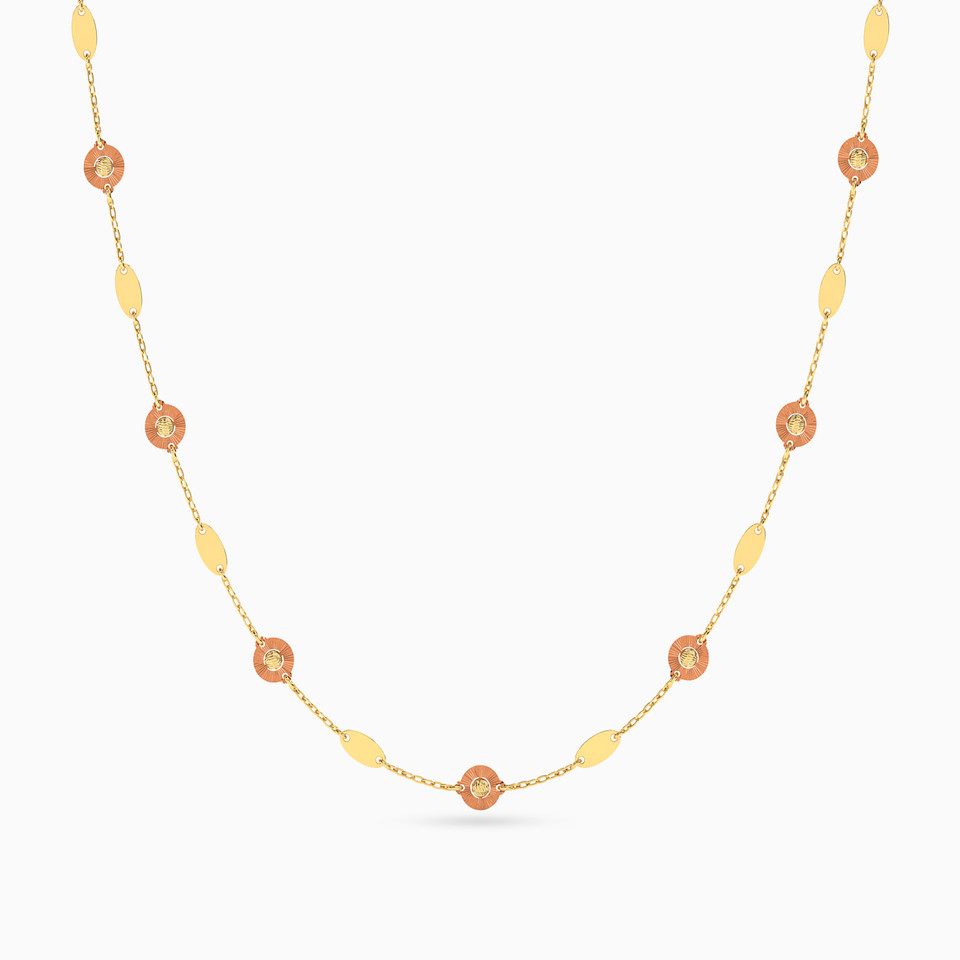 Circle Cubic Zirconia Chain Necklace in 21K Gold Circle Cubic Zirconia Chain Necklace in 21K Gold