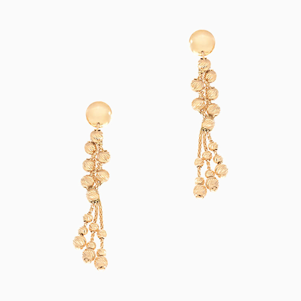 Beaded Drop Earrings in 21K Gold Beaded Drop Earrings in 21K Gold