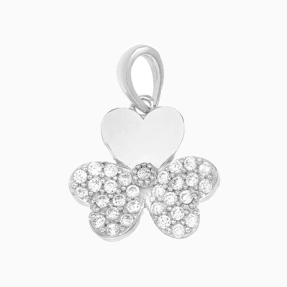 Clover Cubic Zirconia Pendant in 18K Gold Clover Cubic Zirconia Pendant in 18K Gold