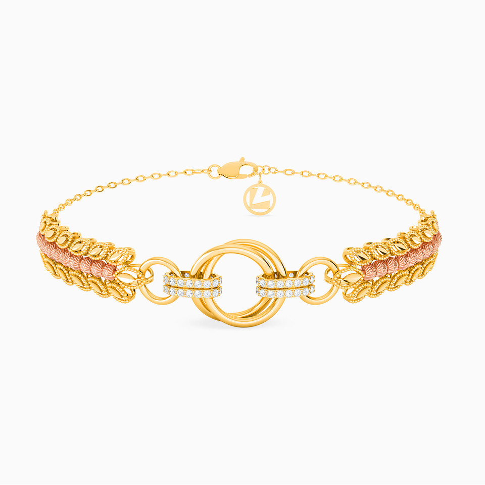 Beaded Cubic Zirconia Chain Bracelet in 21K Gold Beaded Cubic Zirconia Chain Bracelet in 21K Gold