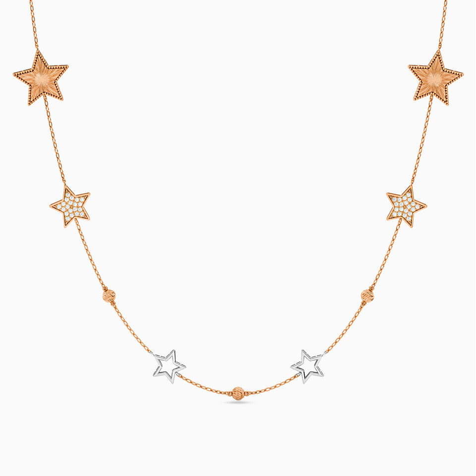سلسلة ذهب نجمة عيار 21 قيراط مزينة بأحجار الزركون سلسلة ذهب نجمة عيار 21 قيراط مزينة بأحجار الزركون