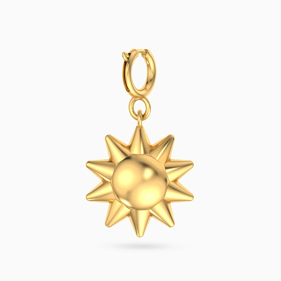 Sun Charm in 18K Gold - 2 Sun Charm in 18K Gold - 2