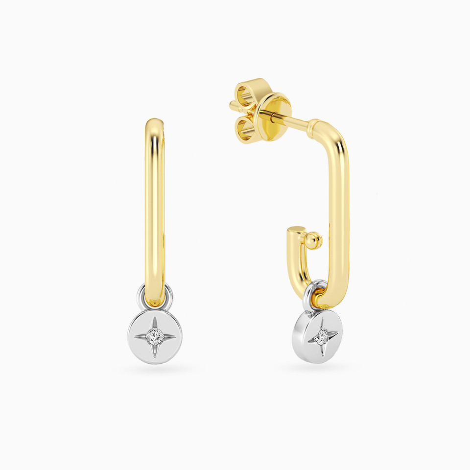 Circle Lab Grown Diamonds Gold Plated Stud Earrings Circle Lab Grown Diamonds Gold Plated Stud Earrings