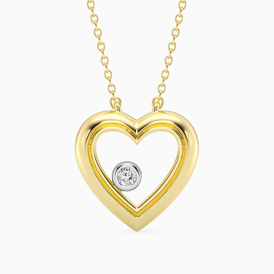 Heart Lab Grown Diamonds Gold Plated Necklace Heart Lab Grown Diamonds Gold Plated Necklace