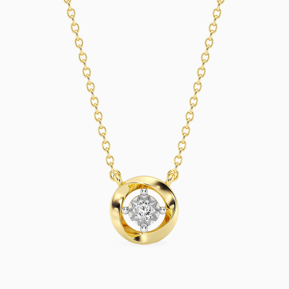 Circle Lab Grown Diamonds Gold Plated Necklace Circle Lab Grown Diamonds Gold Plated Necklace