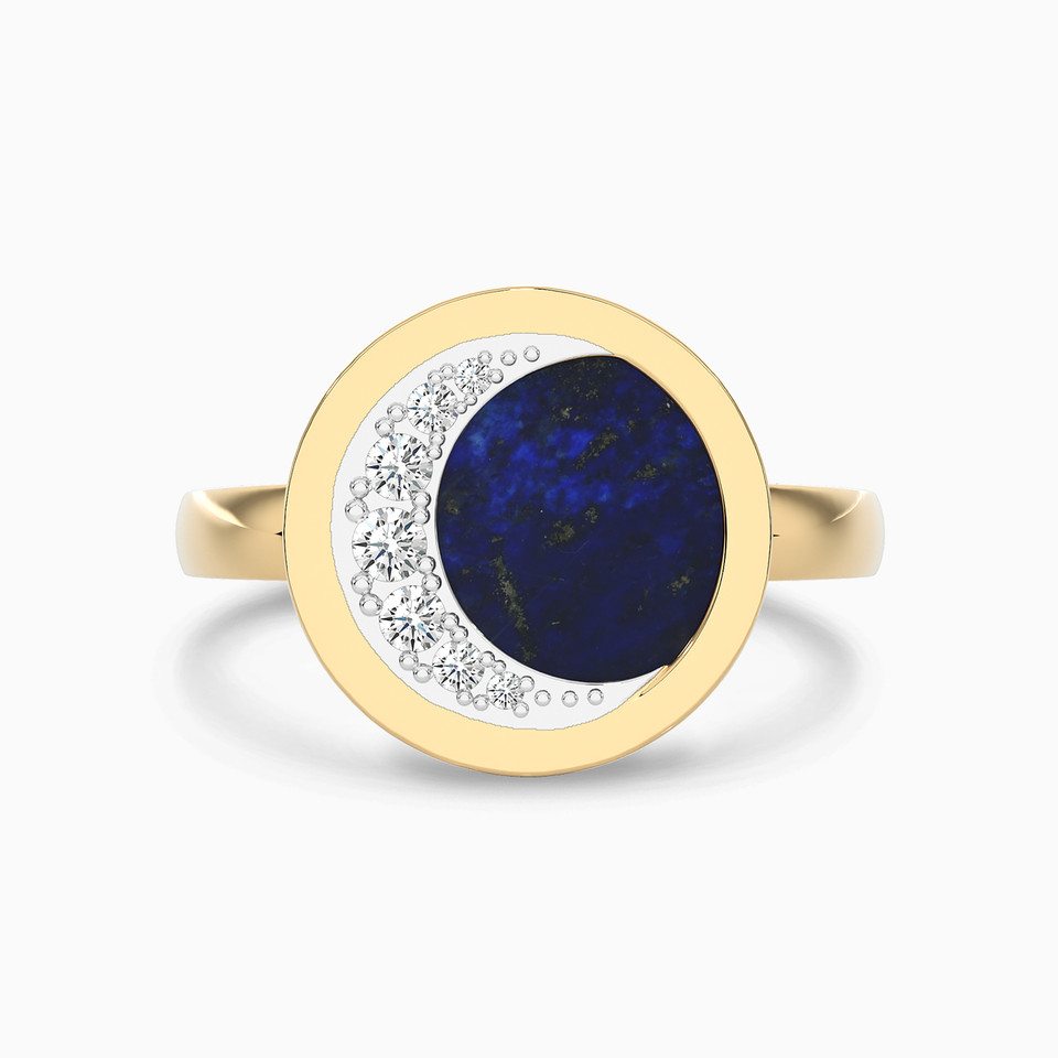 Circle Diamond & Enamel Coated Ring in 18K Gold Circle Diamond & Enamel Coated Ring in 18K Gold