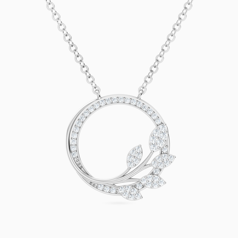 Circular Cubic Zirconia Necklace in 18K Gold Circular Cubic Zirconia Necklace in 18K Gold